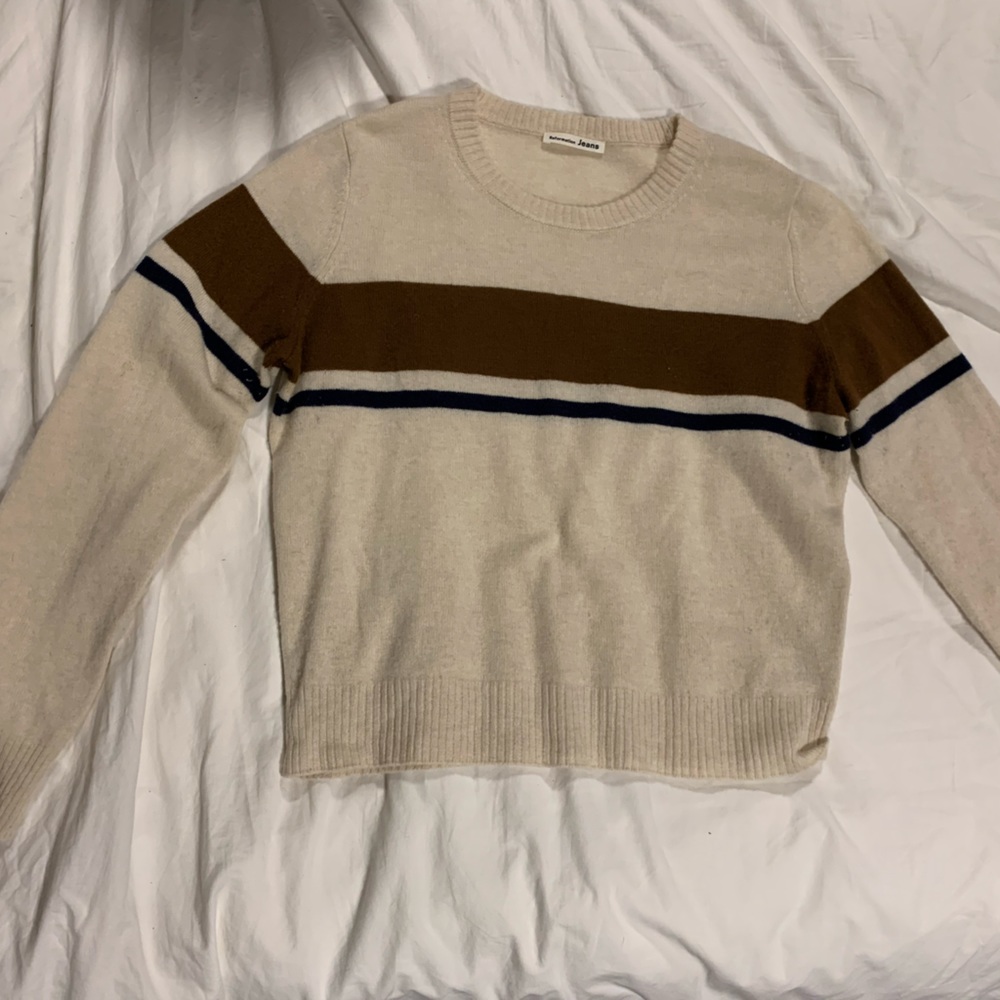 Reformation jeans stripe sweater — cashmere blend